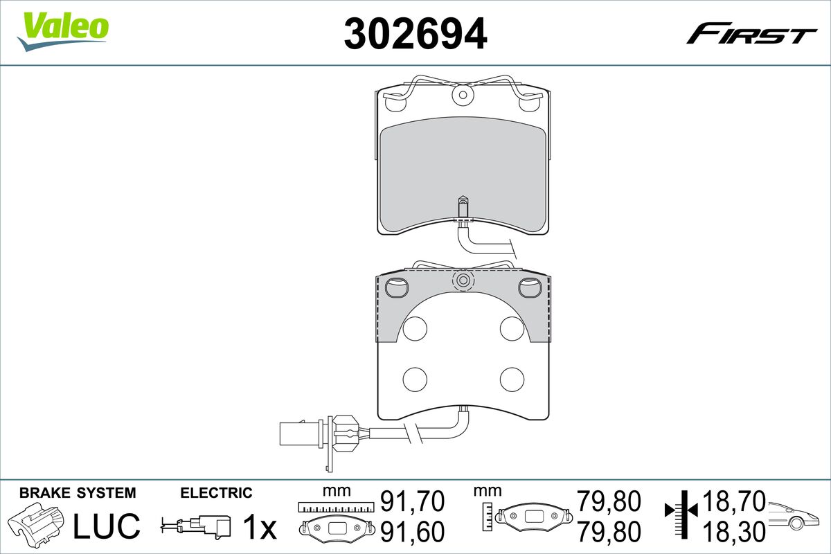 VALEO Fékbetét, mind 302694_VALEO